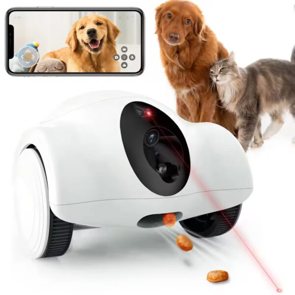 Pet Companion Robot, Mobile Pet Camera, Interactive Dog Toy, Remote Control Pet Robot, Pet Camera with Laser and Treats, WiFi Pet Monitor, Smart Cat Toy