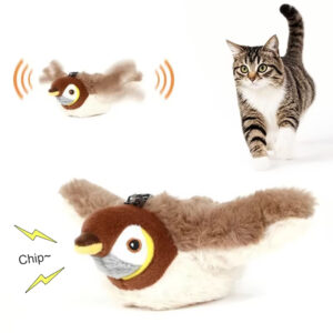 Cat Toy, Flapping Wings Sparrow Toy, USB Rechargeable Cat Toy, Built-in Catnip Toy, Realistic Animal Toy, Smart Sensing Cat Toy, Fun Sound Effects Toy, Cat Teaser Wand Toy, Plush Cat Toy, Indoor Outdoor Cat Toy