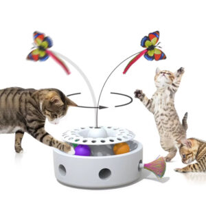 Smart Interactive Cat Toy : 3-in-1 Multi-functional, Rotating Butterfly, Built-in Balls