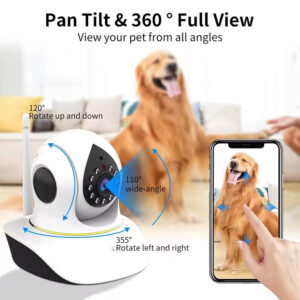 Pet Camera with Laser Toy – Interactive 360° Monitor for Cats & Dogs