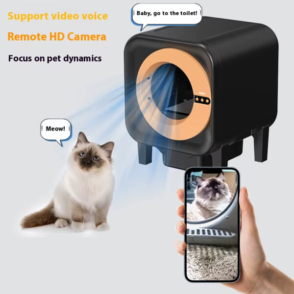 Self-Cleaning Litter Box, 65L Cat Litter Box, Ultra-Quiet Litter Box, UV Sterilization Litter Box, Ion Deodorizer, APP Controlled Cat Litter Box, Multi-Safety Litter Box, Multi-Litter Compatible, Large Capacity Litter Box, Pet Waste Management, Cat Toilet