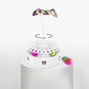 Smart Interactive Cat Toy : 3-in-1 Multi-functional, Rotating Butterfly, Built-in Balls