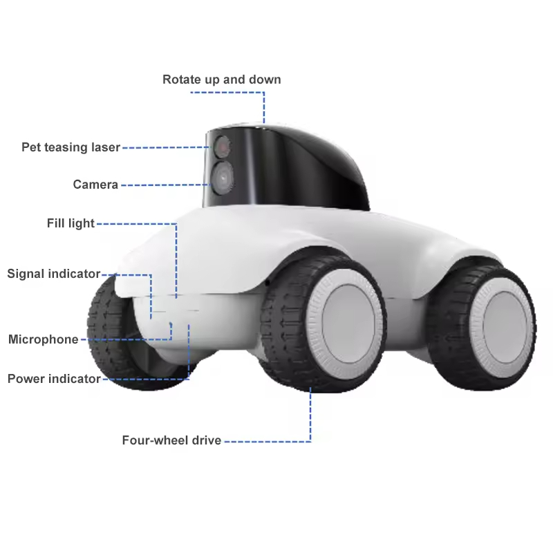 Smart Pet Robot, Mobile Pet Camera, Interactive Pet Companion, WiFi 6 Pet Camera, Remote Control Robot, Laser Cat Toy, HDR Pet Camera