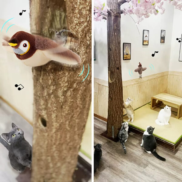 Cat Toy, Flapping Wings Sparrow Toy, USB Rechargeable Cat Toy, Built-in Catnip Toy, Realistic Animal Toy, Smart Sensing Cat Toy, Fun Sound Effects Toy, Cat Teaser Wand Toy, Plush Cat Toy, Indoor Outdoor Cat Toy
