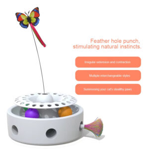 Smart Interactive Cat Toy : 3-in-1 Multi-functional, Rotating Butterfly, Built-in Balls