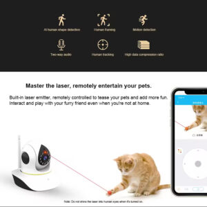 Pet Camera with Laser Toy – Interactive 360° Monitor for Cats & Dogs