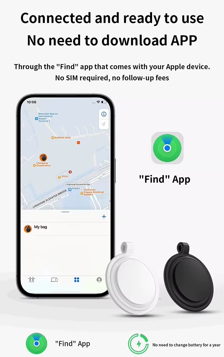 Pet Anti-Loss Tracker, Smart Pet Locator, Mini GPS Tracker, Apple Find My Tracker, Dog GPS Tracker, Cat GPS Tracker, IPX5 Waterproof Tracker, Real-Time Tracker, Cloud Storage Locator