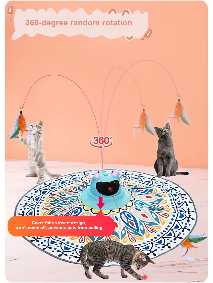 Cat Laser Turntable Toy, 4-in-1 Cat Toy, Multi-functional Cat Toy, USB Rechargeable Cat Toy, Laser Cat Teaser, Ball Track Toy, Safe Cat Toy, Treat Dispenser Toy