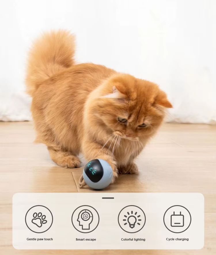 Cat Ball Toy, USB Rechargeable Cat Toy, Automatic Cat Toy, Pet Kicking Snake Toy, Unpredictable Cat Toy, Motion Sensor Cat Toy, Colorful Lighting Cat Toy, Eco-Friendly Cat Toy