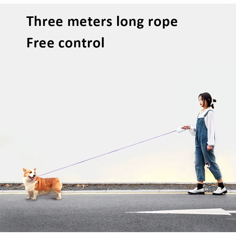 Dog Leash, LED Light Dog Leash, Night Safety Dog Leash, Automatic Retractable Dog Leash, Tangle-Free Dog Leash, High-Strength Anti-Bite Rope, Pet Training Leash, RGB Light Dog Leash, Touch Control Dog Leash, Precision Bearing Dog Leash 