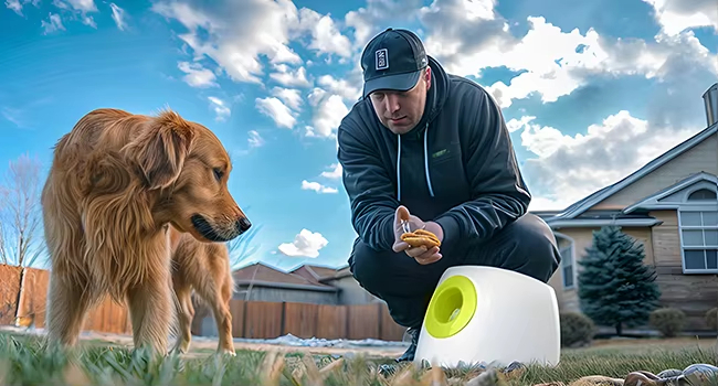 Dog Training Ball Launcher, Adjustable Distance Dog Toy, Fully Automatic Dog Toy, Pet Ball Launcher, Dog Training Equipment, Dog Outdoor Toy, Interactive Dog Toy, Pet Health Toy