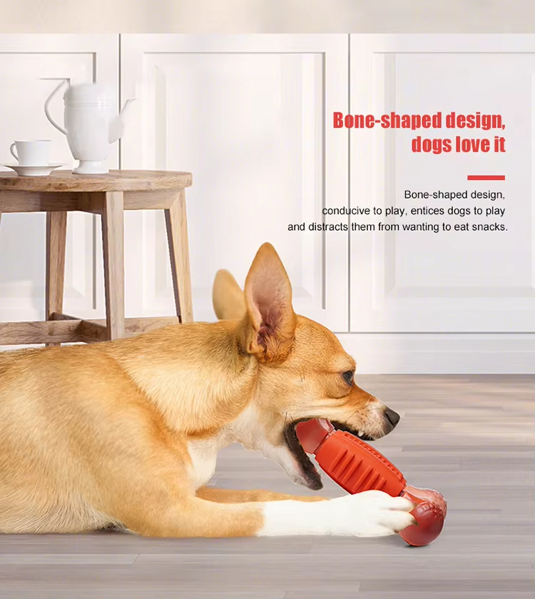 Dog Teething Bone, Bite-Resistant Toy, Dog Teeth Cleaning Toy, Natural Rubber Dog Toy, Eco-Friendly Non-toxic Pet Toy, Pet Puzzle Toy, Treat Dispensing Ball


