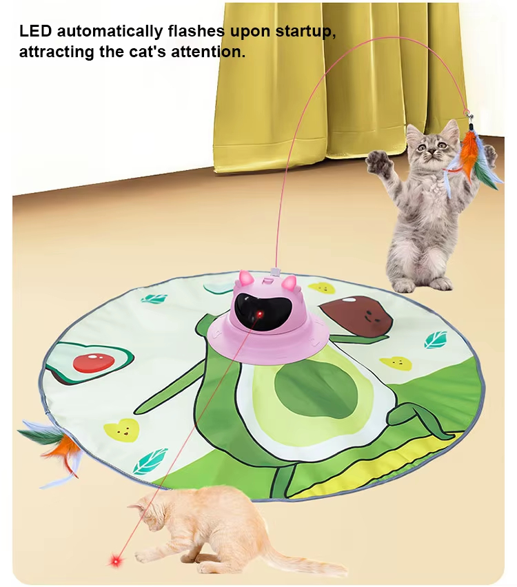 Cat Laser Turntable Toy, 4-in-1 Cat Toy, Multi-functional Cat Toy, USB Rechargeable Cat Toy, Laser Cat Teaser, Ball Track Toy, Safe Cat Toy, Treat Dispenser Toy