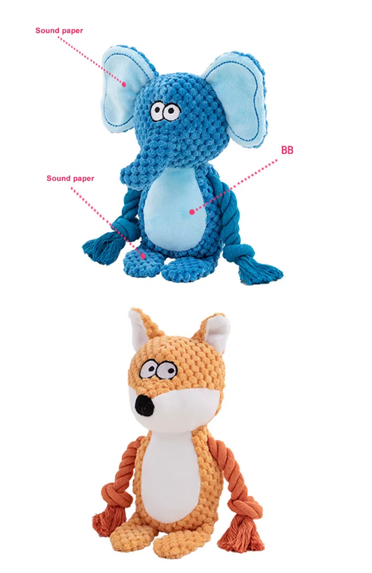 Dog Chew Toy, Durable Rope Toy, Built-in Squeaker Toy, Dog Teeth Cleaning Toy, Eco-Friendly Pet Toy, Multiple Animal Shapes Toy, Indoor Dog Toy, Outdoor Dog Toy