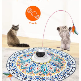 4-in-1 Smart Interactive Cat Toy: Laser Turntable, Automatic Feather, Treat Dispenser, Tracking Balls, USB Rechargeable, Multi-Mode, Safe Design
