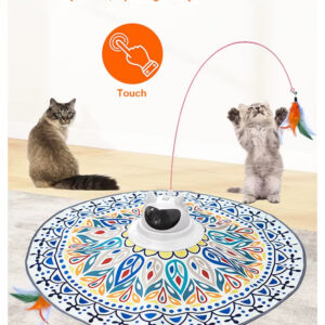 Cat Laser Turntable Toy, 4-in-1 Cat Toy, Multi-functional Cat Toy, USB Rechargeable Cat Toy, Laser Cat Teaser, Ball Track Toy, Safe Cat Toy, Treat Dispenser Toy