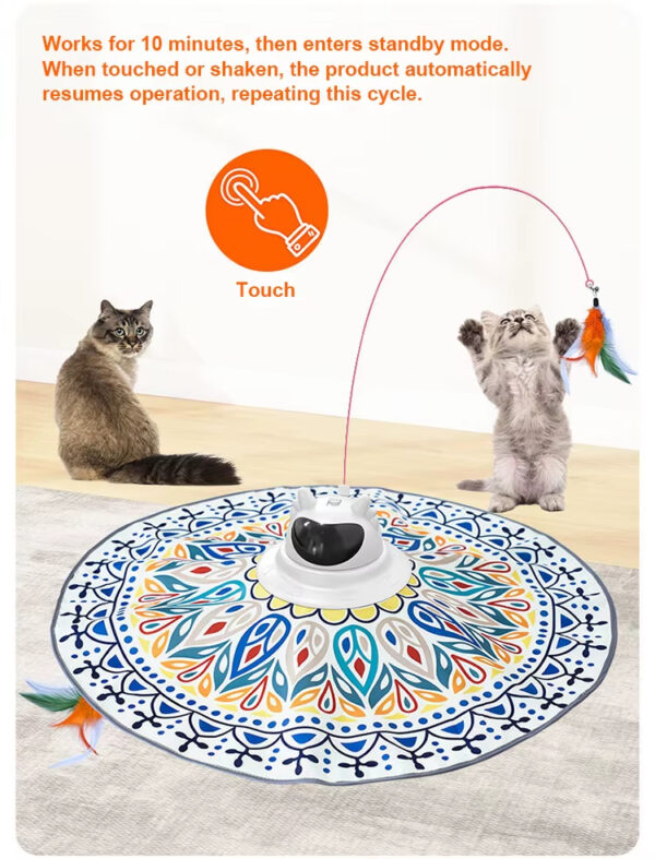 Cat Laser Turntable Toy, 4-in-1 Cat Toy, Multi-functional Cat Toy, USB Rechargeable Cat Toy, Laser Cat Teaser, Ball Track Toy, Safe Cat Toy, Treat Dispenser Toy
