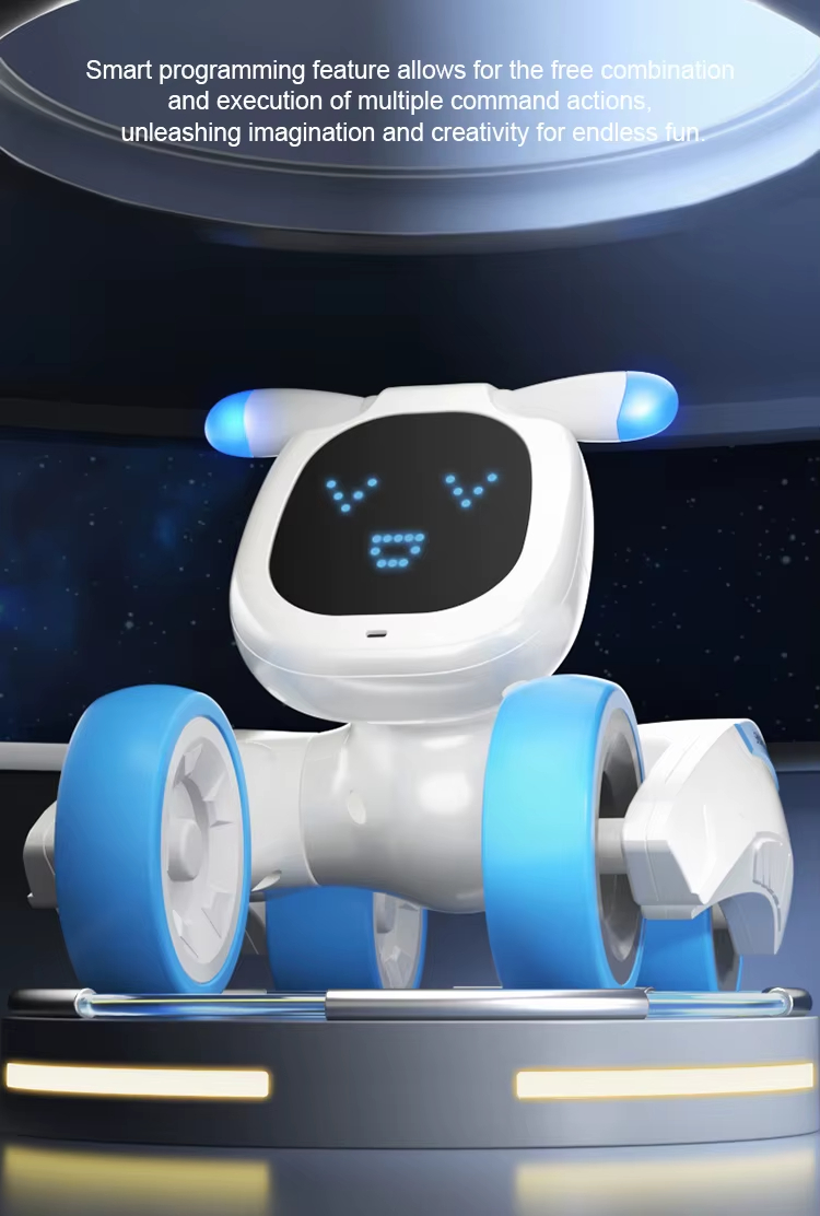 Smart Pet Robot, Programmable Toy Dog, Voice Controlled Toy, Pet Interactive Toy, USB Rechargeable Toy, Kids Robot Toy, Toy with Face Expressions, Remote Control Robot Dog
