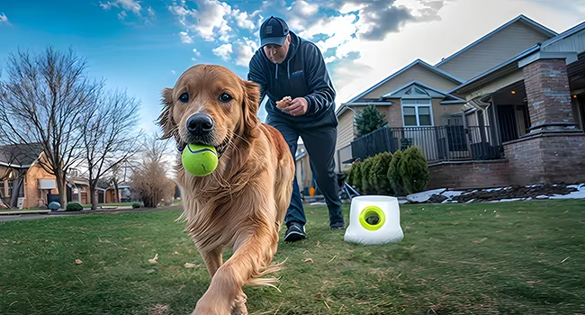 Dog Training Ball Launcher, Adjustable Distance Dog Toy, Fully Automatic Dog Toy, Pet Ball Launcher, Dog Training Equipment, Dog Outdoor Toy, Interactive Dog Toy, Pet Health Toy