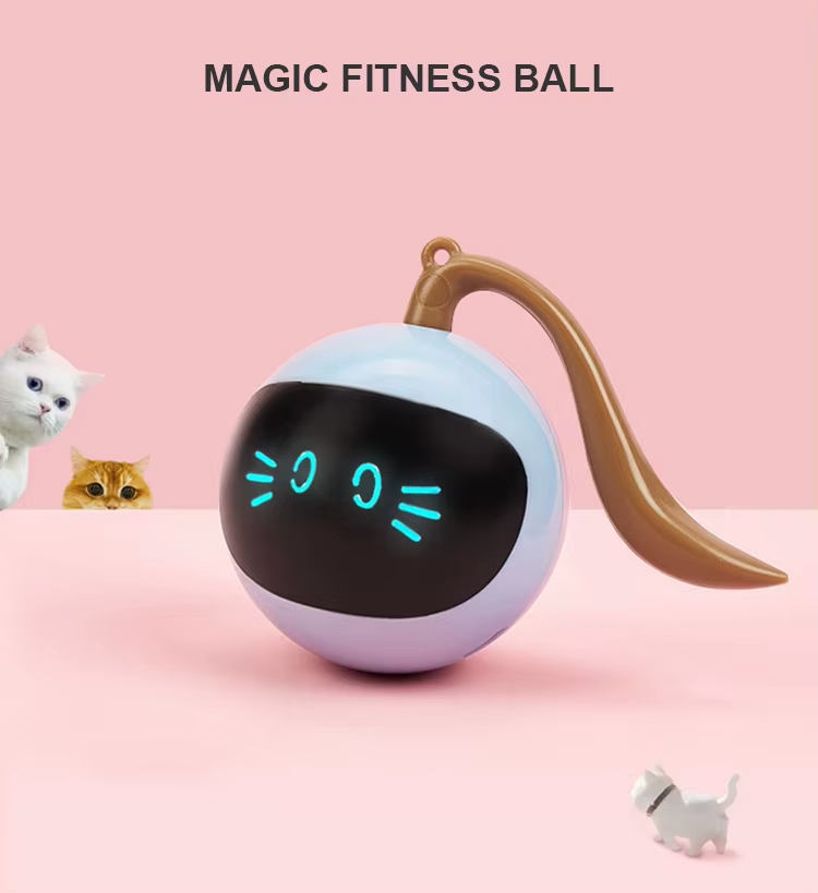 Cat Ball Toy, USB Rechargeable Cat Toy, Automatic Cat Toy, Pet Kicking Snake Toy, Unpredictable Cat Toy, Motion Sensor Cat Toy, Colorful Lighting Cat Toy, Eco-Friendly Cat Toy