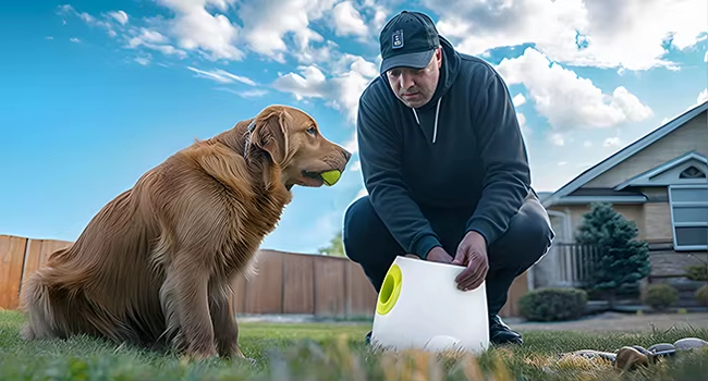 Dog Training Ball Launcher, Adjustable Distance Dog Toy, Fully Automatic Dog Toy, Pet Ball Launcher, Dog Training Equipment, Dog Outdoor Toy, Interactive Dog Toy, Pet Health Toy