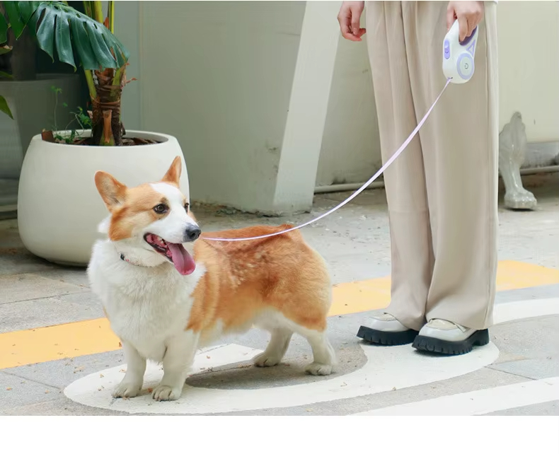 Dog Leash, LED Light Dog Leash, Night Safety Dog Leash, Automatic Retractable Dog Leash, Tangle-Free Dog Leash, High-Strength Anti-Bite Rope, Pet Training Leash, RGB Light Dog Leash, Touch Control Dog Leash, Precision Bearing Dog Leash 