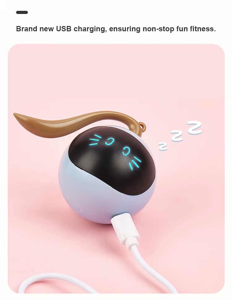 Cat Ball Toy, USB Rechargeable Cat Toy, Automatic Cat Toy, Pet Kicking Snake Toy, Unpredictable Cat Toy, Motion Sensor Cat Toy, Colorful Lighting Cat Toy, Eco-Friendly Cat Toy