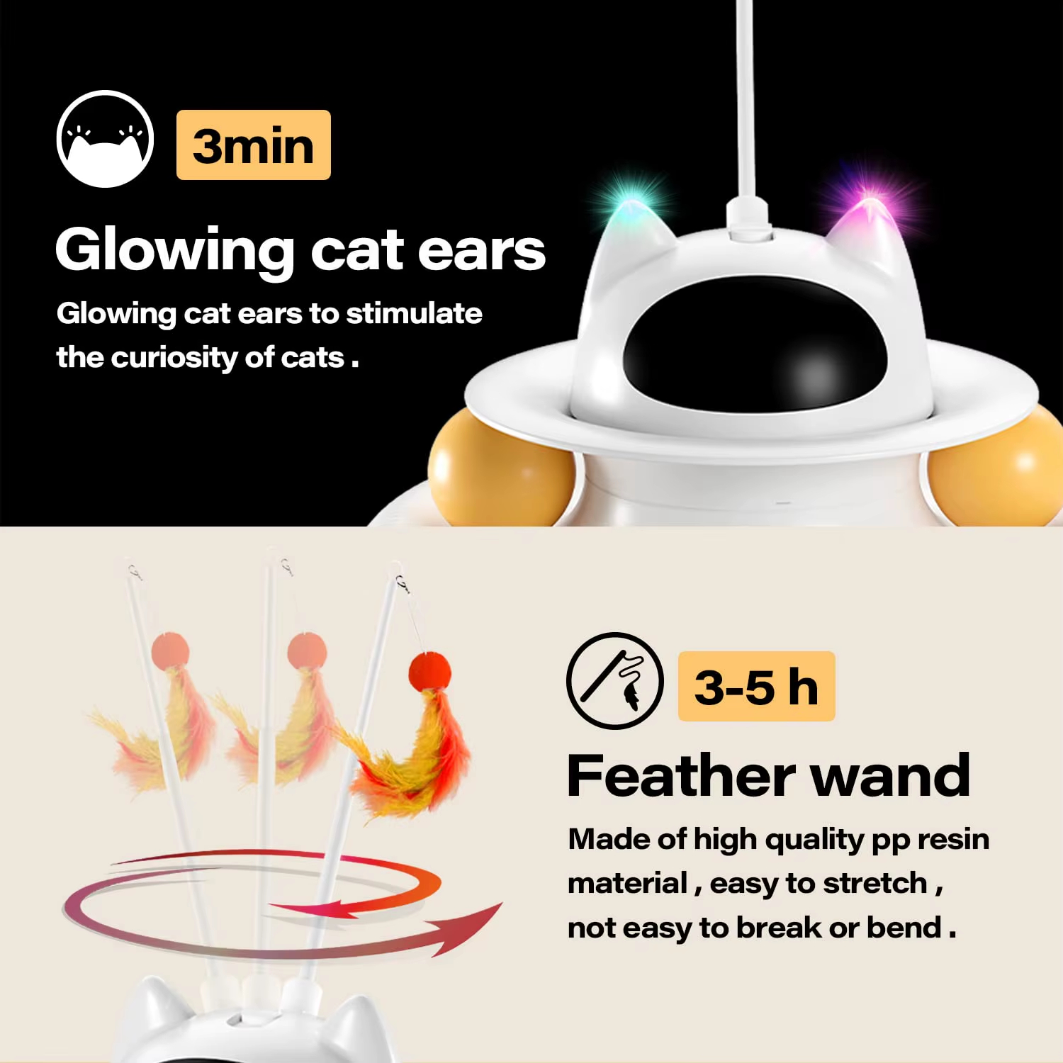 Cat Laser Turntable Toy, 4-in-1 Cat Toy, Multi-functional Cat Toy, USB Rechargeable Cat Toy, Laser Cat Teaser, Ball Track Toy, Safe Cat Toy