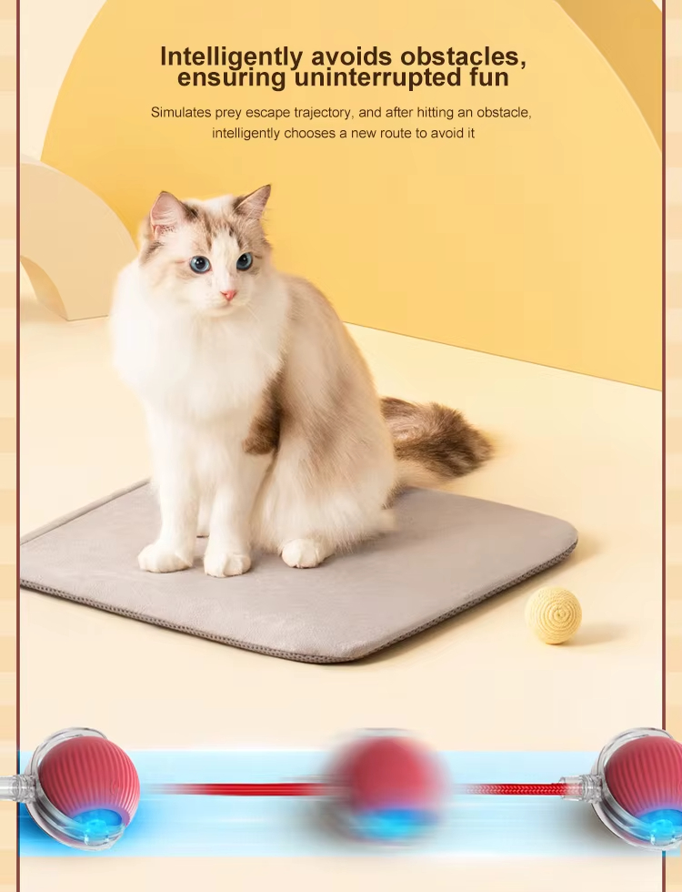 Automatic Cat Toy, Rechargeable Cat Toy, Cat Toy Ball, Food-Grade Silicone Toy, Bite-Resistant Toy, Multi-Mode Cat Toy, Fun Cat Toy, Safe Cat Toy, Type-C Charging