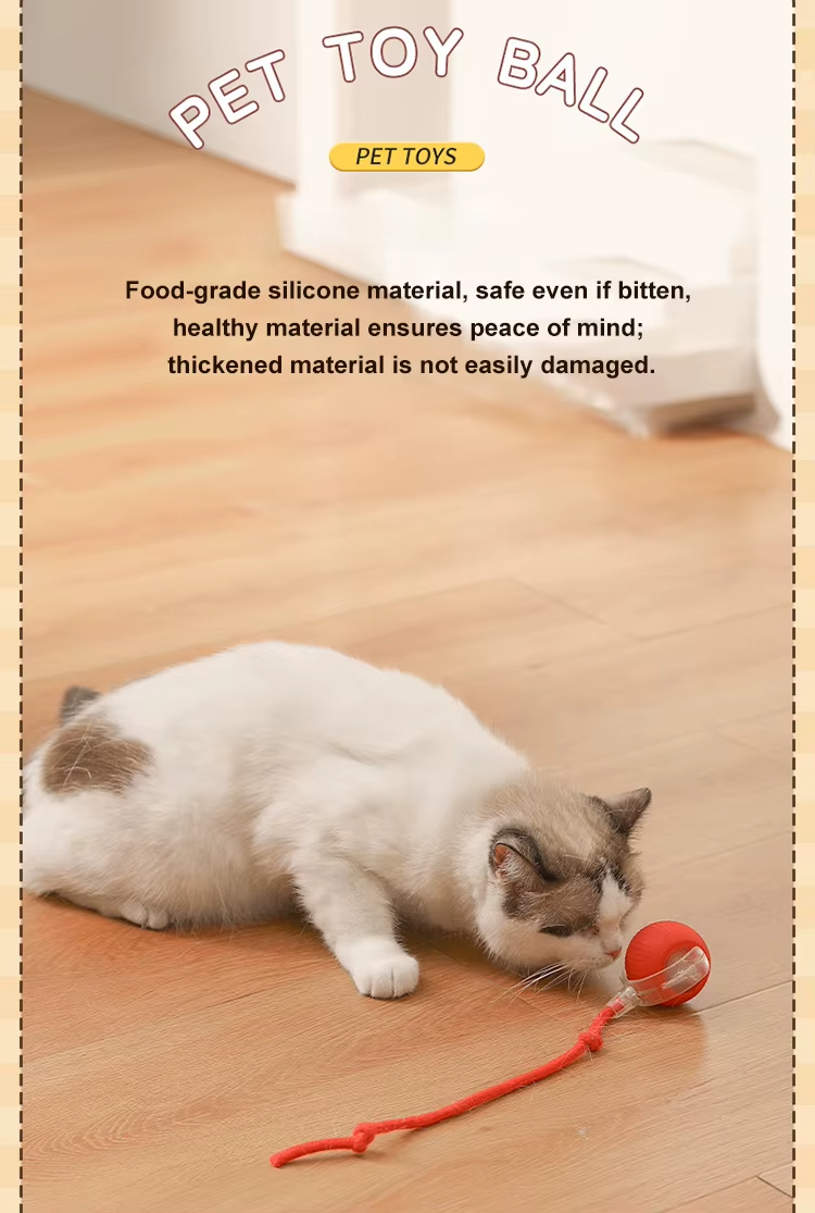 Automatic Cat Toy, Rechargeable Cat Toy, Cat Toy Ball, Food-Grade Silicone Toy, Bite-Resistant Toy, Multi-Mode Cat Toy, Fun Cat Toy, Safe Cat Toy, Type-C Charging