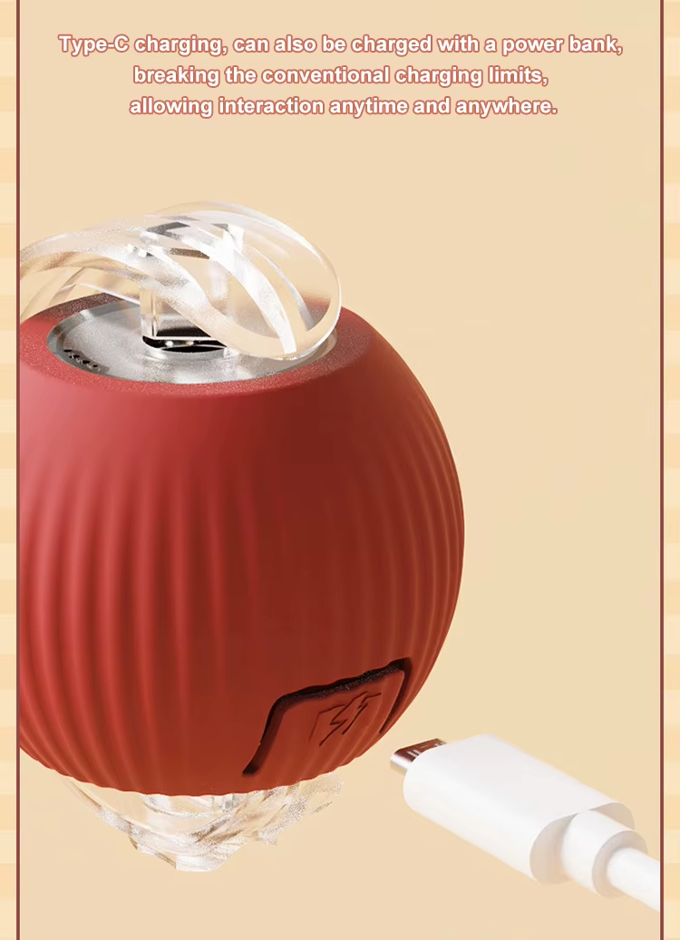 Automatic Cat Toy, Rechargeable Cat Toy, Cat Toy Ball, Food-Grade Silicone Toy, Bite-Resistant Toy, Multi-Mode Cat Toy, Fun Cat Toy, Safe Cat Toy, Type-C Charging