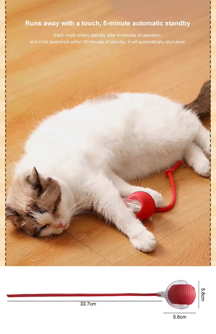 Automatic Cat Toy, Rechargeable Cat Toy, Cat Toy Ball, Food-Grade Silicone Toy, Bite-Resistant Toy, Multi-Mode Cat Toy, Fun Cat Toy, Safe Cat Toy, Type-C Charging