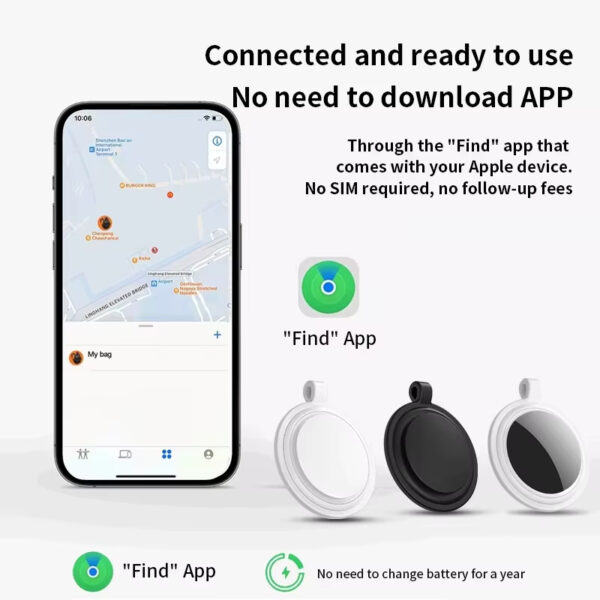 Pet Anti-Loss Tracker, Smart Pet Locator, Mini GPS Tracker, Apple Find My Tracker, Dog GPS Tracker, Cat GPS Tracker, IPX5 Waterproof Tracker, Real-Time Tracker, Cloud Storage Locator