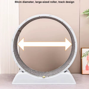 Cat Wheel Treadmill: 80cm Silent Track, Anti-Pinch & Anti-Scratch Design, Replaceable Mat, Safety Lock, Durable ABS Material
