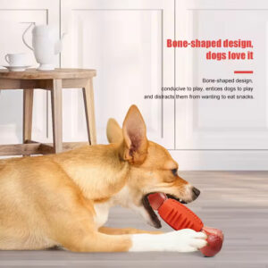 Pet Chew Toy: Bite-Resistant Bone, Teeth Cleaning, Natural Rubber + Nylon, Beef Flavor, Non-toxic, Interactive