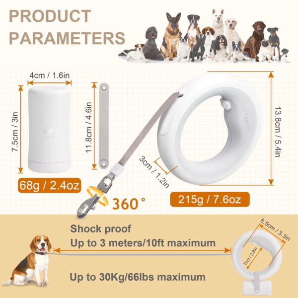 LED Luminous Dog Leash, Moestar V 2.0 Dog Leash, Night Safety Dog Leash, Super Elastic Leash, Ring Handle Dog Leash, Dog Leash, Tangle-Free Dog Leash, Pet Leash, Dog Training Leash, Automatic Retractable Leash