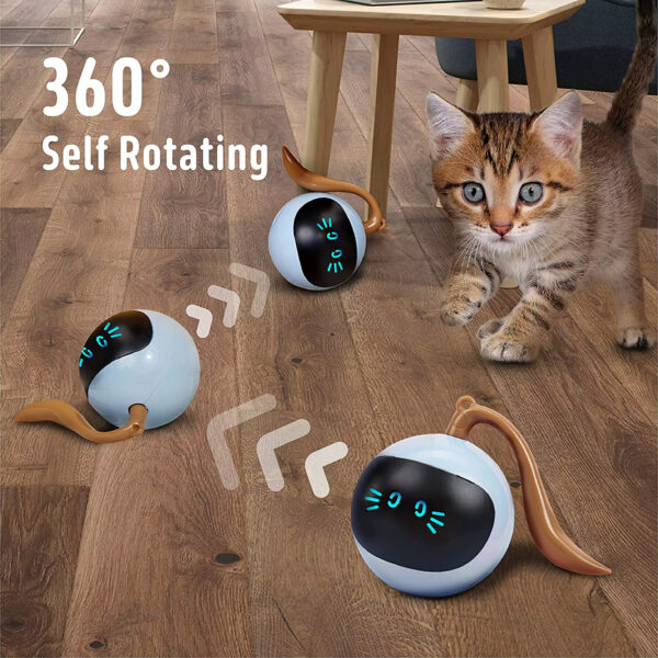 Cat Ball Toy, USB Rechargeable Cat Toy, Automatic Cat Toy, Pet Kicking Snake Toy, Unpredictable Cat Toy, Motion Sensor Cat Toy, Colorful Lighting Cat Toy, Eco-Friendly Cat Toy