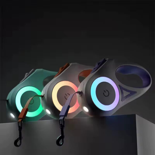 Dog Leash, LED Light Dog Leash, Night Safety Dog Leash, Automatic Retractable Dog Leash, Tangle-Free Dog Leash, High-Strength Anti-Bite Rope, Pet Training Leash, RGB Light Dog Leash, Touch Control Dog Leash, Precision Bearing Dog Leash
