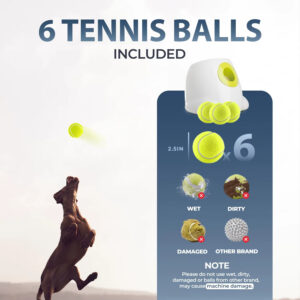 Automatic Dog Ball Launcher: 3-Level Adjustable Distance (10/25/40ft), Fully Automatic, Rechargeable, Promotes Physical & Mental Health, Training, Interactive