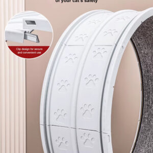 Cat Wheel Treadmill: 80cm Silent Track, Anti-Pinch & Anti-Scratch Design, Replaceable Mat, Safety Lock, Durable ABS Material